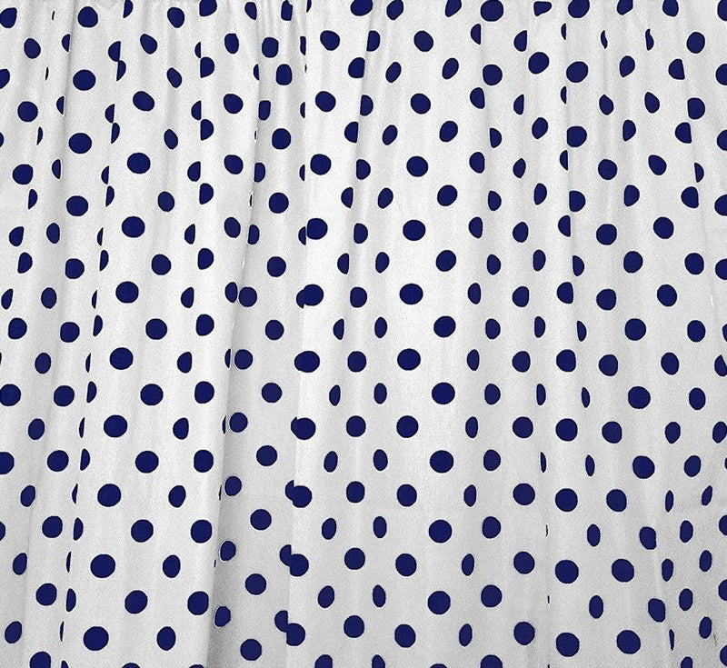 Mia's Fabrics Inc, White/Navy Small Polka Dot Poly Cotton Fabric by The Yard, 58”/60” (Pick a Size)