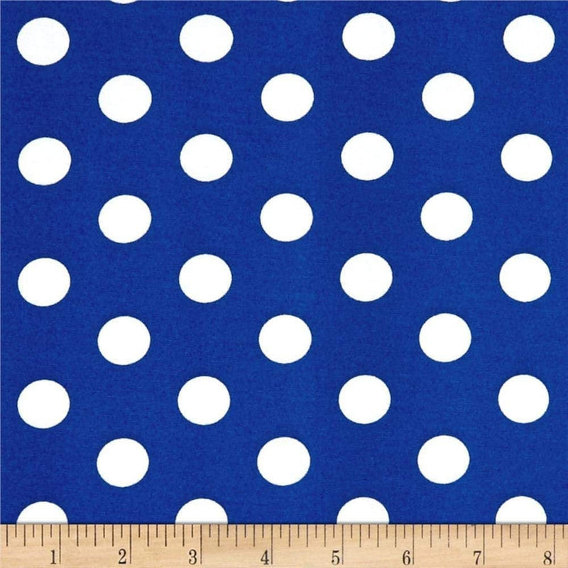 Mia's Fabrics Inc, Royal Blue/White Small Polka Dot Poly Cotton Fabric by The Yard, 58”/60” (Pick a Size)
