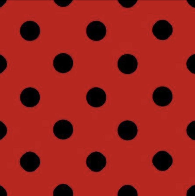 Mia's Fabrics Inc, Red/Black Small Polka Dot Poly Cotton Fabric by The Yard, 58”/60” (Pick a Size)