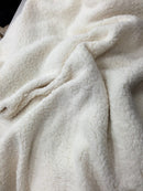 Mia Fabrics Inc, Ivory Cuddle Minky Sherpa Fleece, lamb Wool Design Fabric Sold By The Yard,  (Pick a Size)