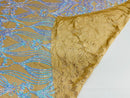 Aqua Iridescent Sequin on Skin Mesh 4way Stretch Embroidery With Sequin on a Mesh Lace Fabric By The Yard For Gown, Wedding-Bridal-Dress
