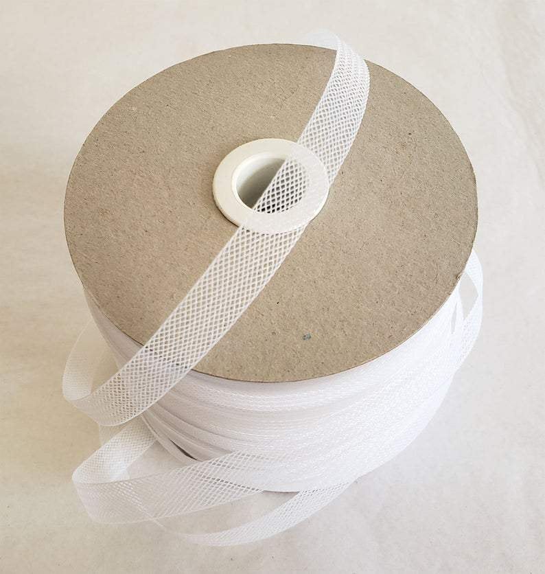 1/2 Inch White Crinoline Horsehair Braid Trim-Wedding-Bridal-Decorations-Crafts-Sold By The Yard (Choose The Quantity)