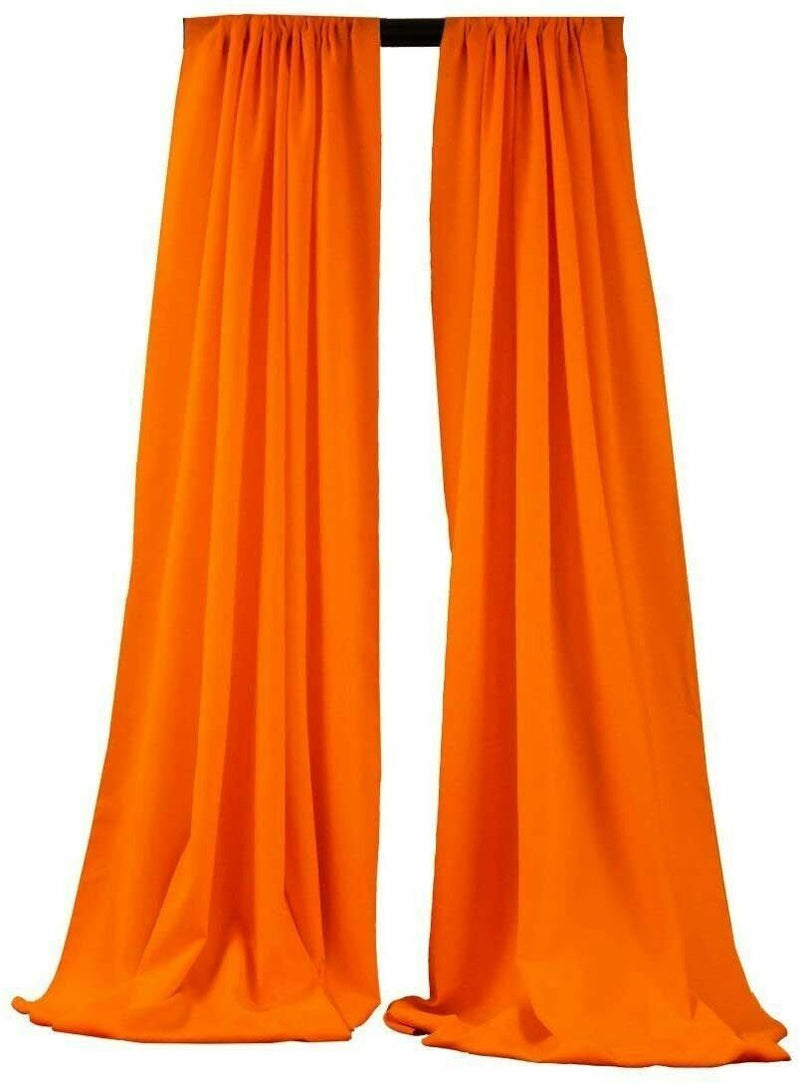 Orange 2 PANELS Curtain Polyester Backdrop High Quality Drape Rod Pocket [Choose The Measurements]