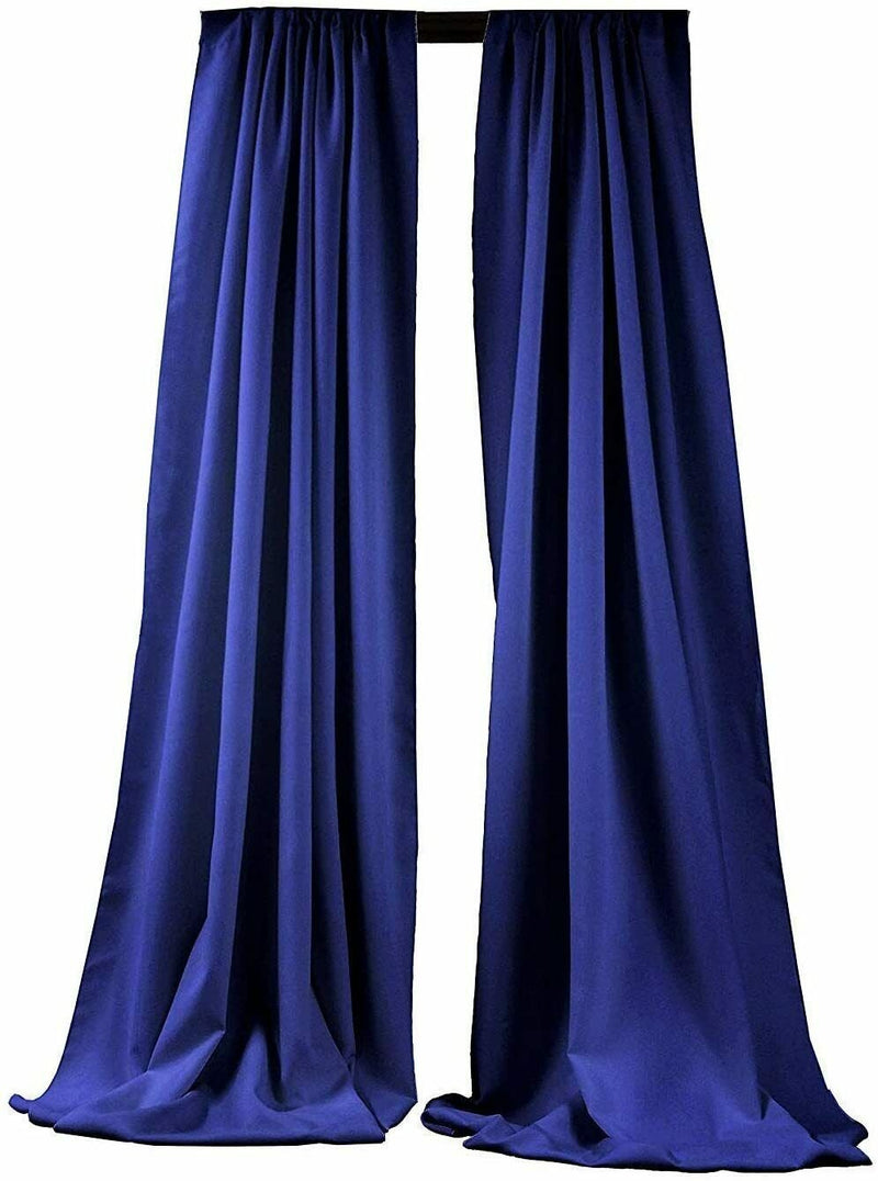Royal Blue 2 PANELS,  5 Ft Wide Curtain Polyester Backdrop High Quality Drape Rod Pocket [Choose The Measurements]