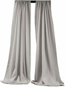 Silver 2 PANELS, 5 Ft Wide Curtain Polyester Backdrop High Quality Drape Rod Pocket [Choose The Measurements]