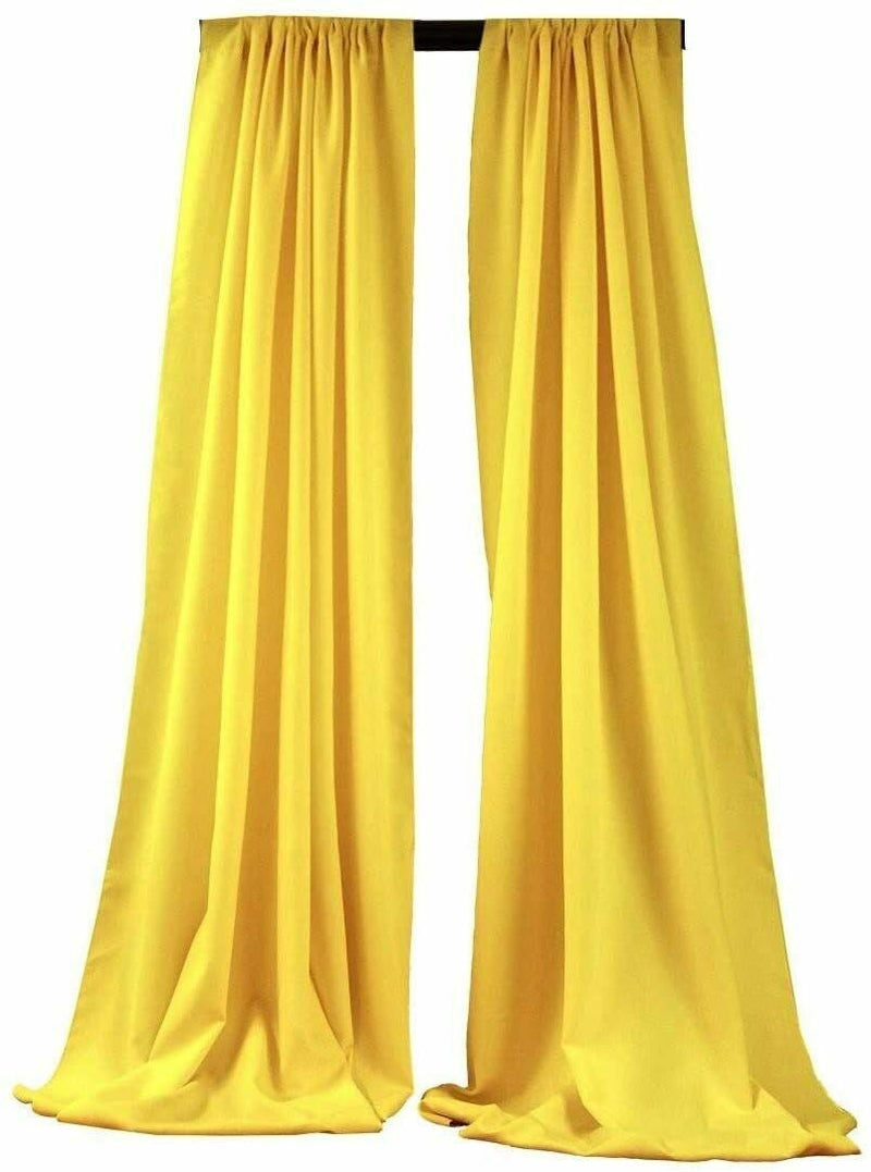 Yellow 2 PANELS, 5 Ft Wide Curtain Polyester Backdrop High Quality Drape Rod Pocket [Choose The Measurements]