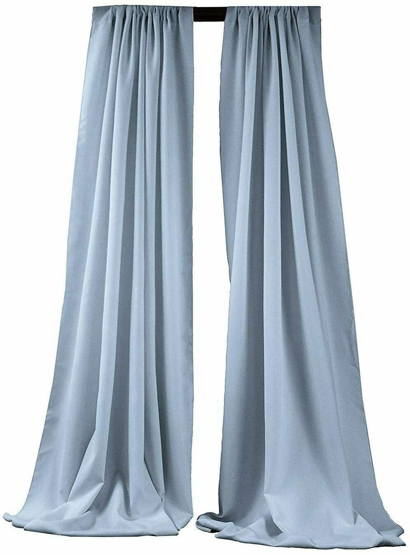 Lt Blue 2 PANELS, 5 Ft Wide Curtain Polyester Backdrop High Quality Drape Rod Pocket [Choose The Measurements]