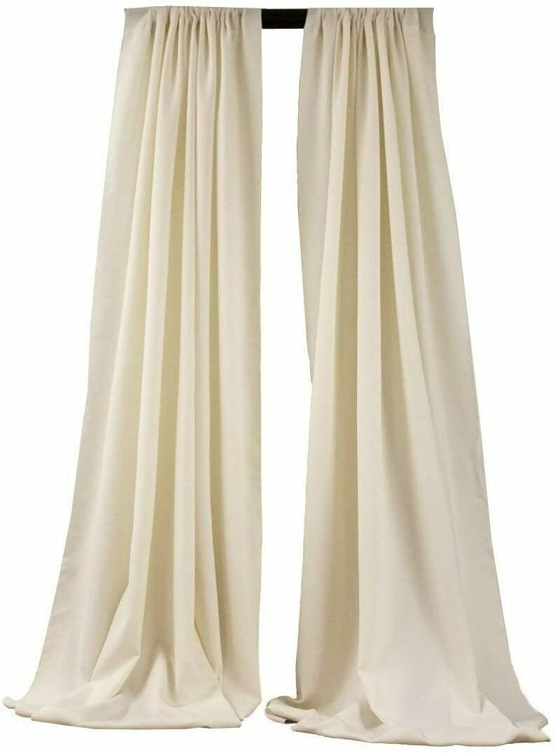 Ivory 2 PANELS, 5 Ft Wide Curtain Polyester Backdrop High Quality Drape Rod Pocket [Choose The Measurements]