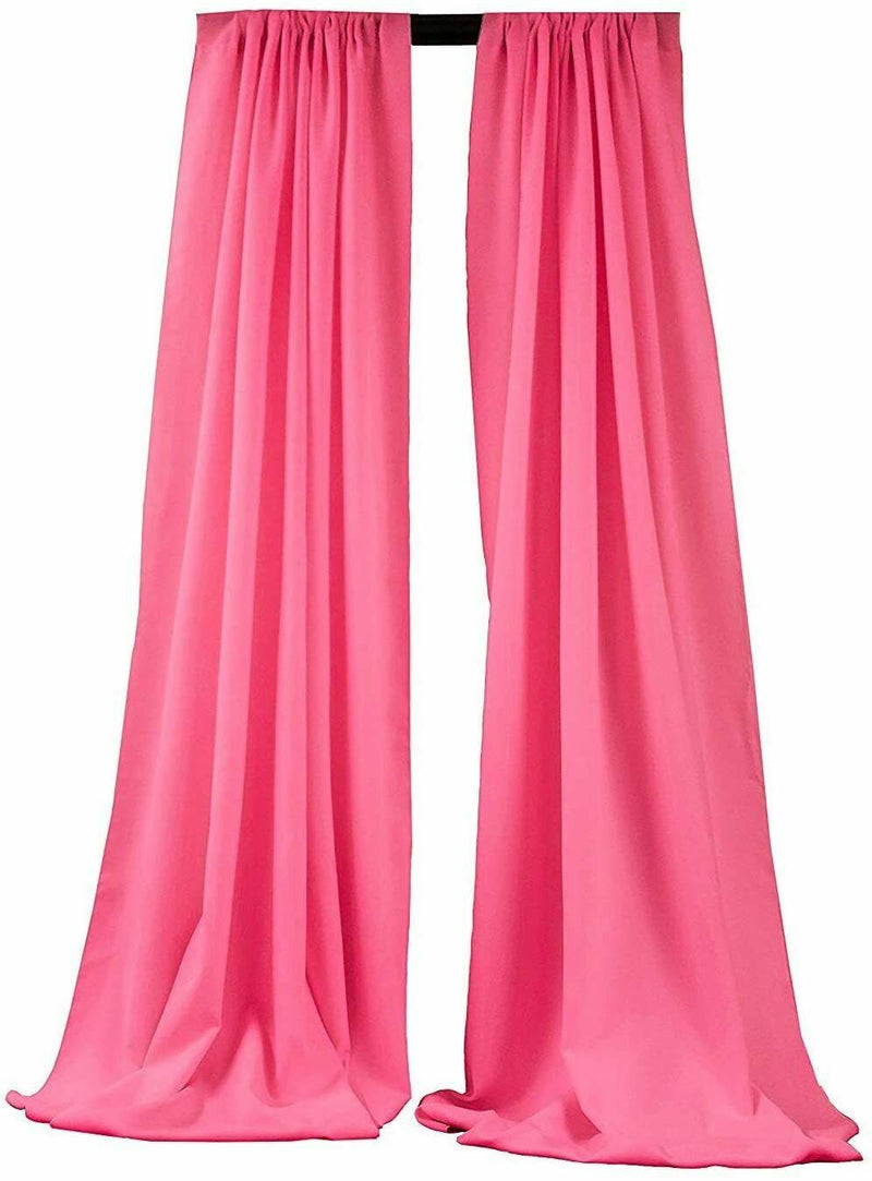 Hot Pink 2 PANELS, 5 Ft Wide Curtain Polyester Backdrop High Quality Drape Rod Pocket [Choose The Measurements]