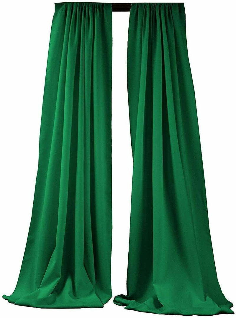 Emerald Green 2 PANELS, 5 Ft Wide Curtain Polyester Backdrop High Quality Drape Rod Pocket [Choose The Measurements]