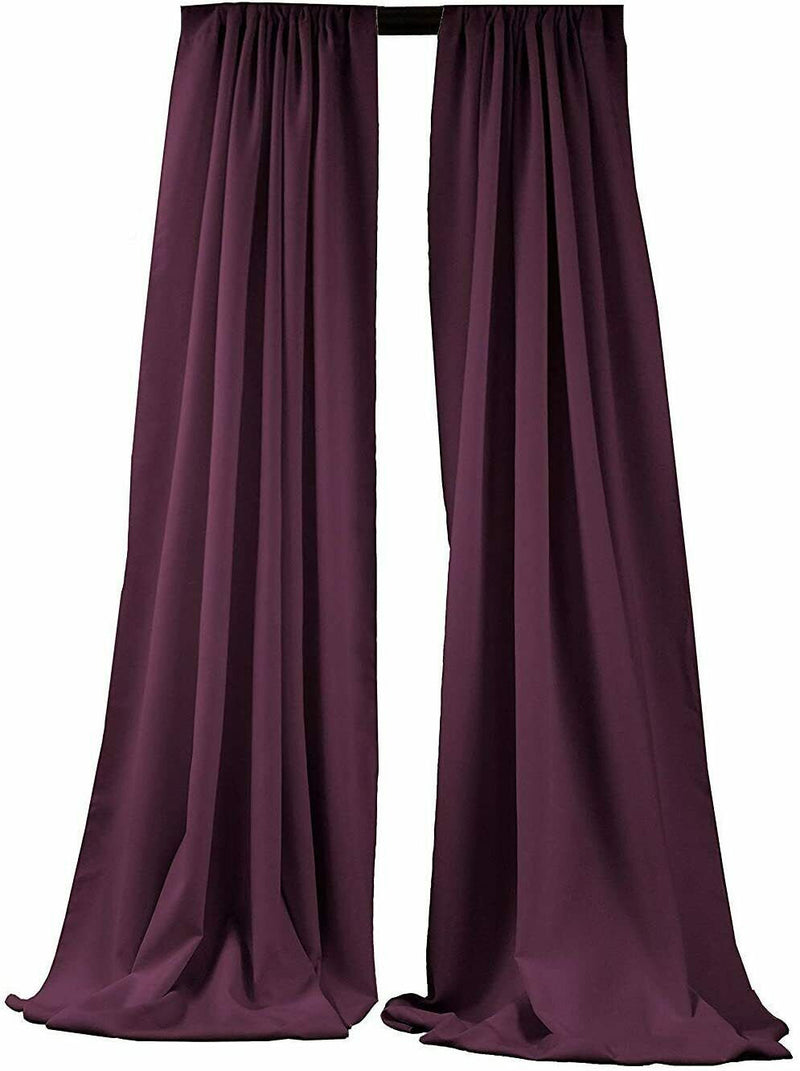 Eggplant 2 PANELS, 5 Ft Wide Curtain Polyester Backdrop High Quality Drape Rod Pocket [Choose The Measurements]