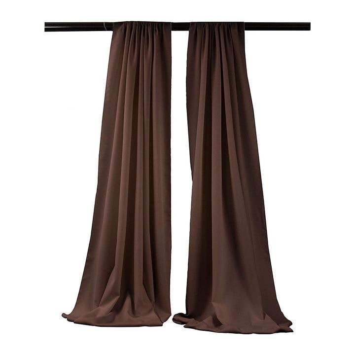 Brown 2 PANELS, 5 Ft Wide Curtain Polyester Backdrop High Quality Drape Rod Pocket [Choose The Measurements]