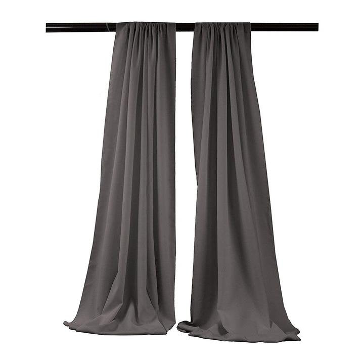Charcoal 2 PANELS, 5 Ft Wide Curtain Polyester Backdrop High Quality Drape Rod Pocket [Choose The Measurements]