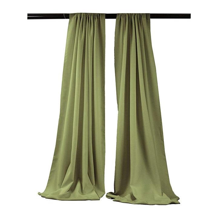 Dark Sage 2 PANELS, 5 Ft Wide Curtain Polyester Backdrop High Quality Drape Rod Pocket [Choose The Measurements]