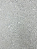 White Guipure Lace Fabric Floral Bridal Lace Guipure Wedding Dress by the Yard (Pick a Size)