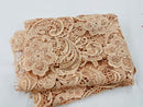Peach Guipure Lace Fabric Floral Bridal Lace Guipure Wedding Dress by the Yard (Pick a Size)