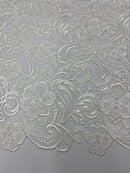 Off White Guipure Lace Fabric Floral Bridal Lace Guipure Wedding Dress by the Yard (Pick a Size)