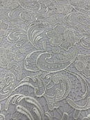 Off White Guipure Lace Fabric Floral Bridal Lace Guipure Wedding Dress by the Yard (Pick a Size)