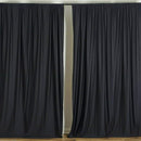 Black 2 PANELS, 5 Ft Wide Curtain Polyester Backdrop High Quality Drape Rod Pocket [Choose The Measurements]