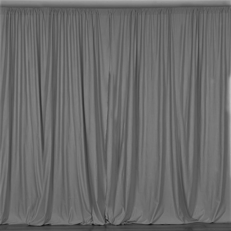 Gray 10 Ft Wide, 1 PANEL Curtain Polyester Backdrop High Quality Drape Rod Pocket [ Choose The Measurements ]
