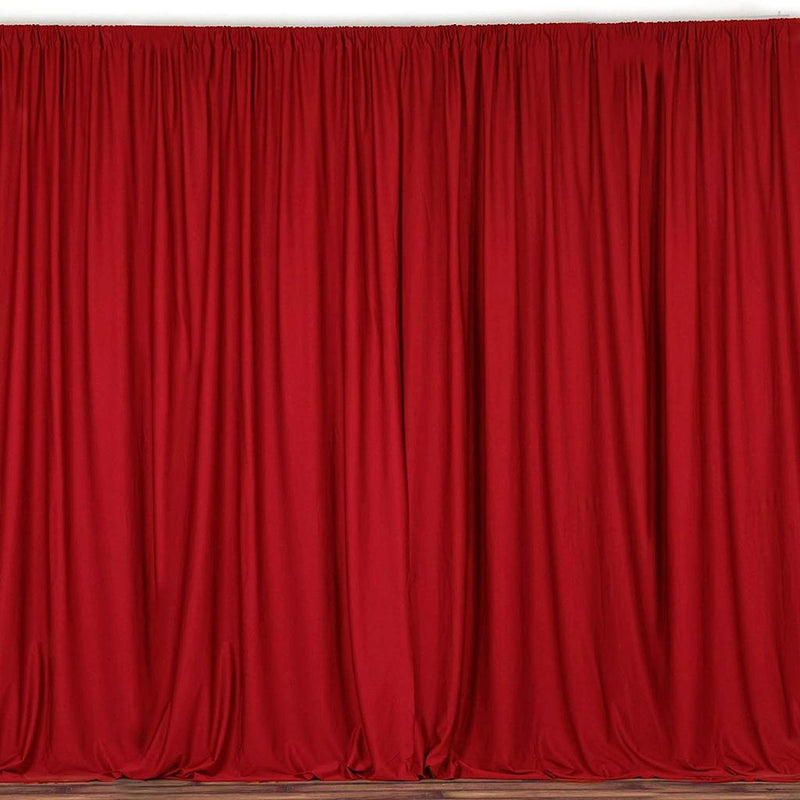Red 10 Ft Wide, 1 PANEL Curtain Polyester Backdrop High Quality Drape Rod Pocket [ Choose The Measurements ]