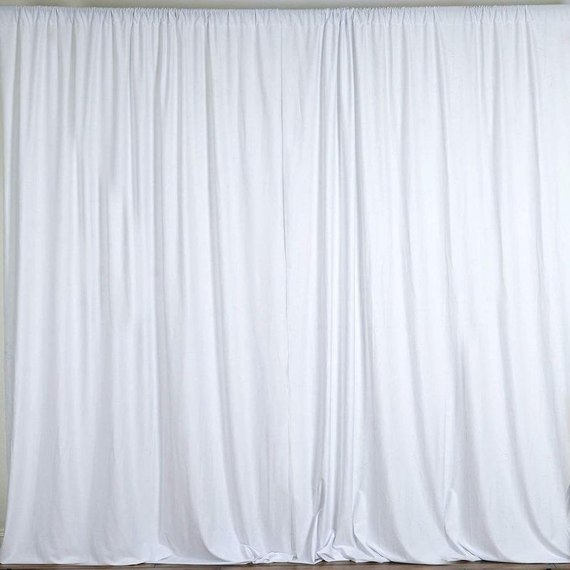 White 10 Ft Wide, 1 PANEL Curtain Polyester Backdrop High Quality Drape Rod Pocket [ Choose The Measurements ]