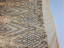 Champagne Sequins on Mesh, Geometric Design Embroidered on a Mesh 4way Stretch Sequin-Prom-Gown By The Yard