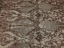 Sequin Rose Gold Lace Fabric, DAMASK Design Embroidered on a Mesh 4 way Stretch Sequin By The Yard -Prom-Gown ( Choose The Size )