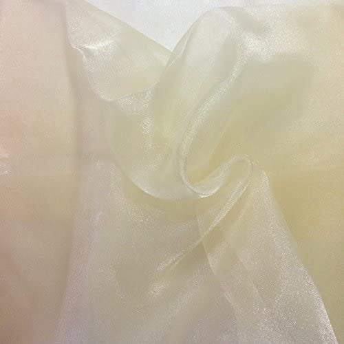 CHAMPAGNE Sparkle Crystal Sheer Organza Fabric Shiny for Fashion, Crafts, Decorations 60" by the Yard (Pick a Size)