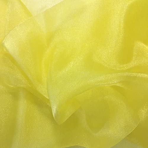 LEMON Sparkle Crystal Sheer Organza Fabric Shiny for Fashion, Crafts, Decorations 60" by the Yard (Pick a Size)