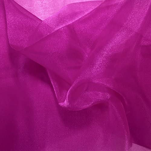 MAGENTA Sparkle Crystal Sheer Organza Fabric Shiny for Fashion, Crafts, Decorations 60" by the Yard (Pick a Size)