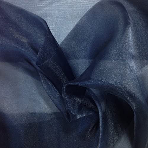 NAVY BLUE Sparkle Crystal Sheer Organza Fabric Shiny for Fashion, Crafts, Decorations 60" by the Yard (Pick a Size)
