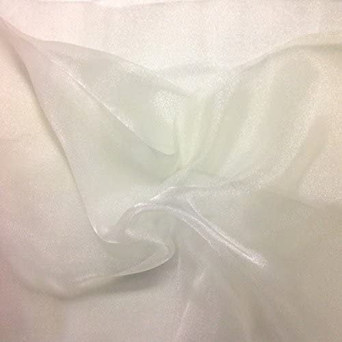 OFF WHITE Sparkle Crystal Sheer Organza Fabric Shiny for Fashion, Crafts, Decorations 60" by the Yard (Pick a Size)