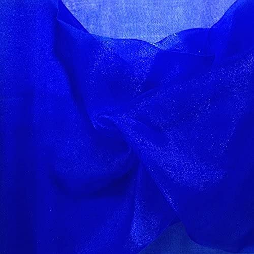 ROYAL BLUE Sparkle Crystal Sheer Organza Fabric Shiny for Fashion, Crafts, Decorations 60" by the Yard (Pick a Size)