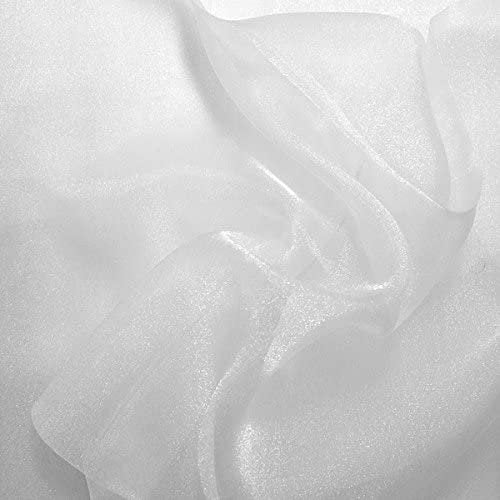 WHITE Sparkle Crystal Sheer Organza Fabric Shiny for Fashion, Crafts, Decorations 60" by the Yard (Pick a Size)