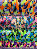 Mia's Fabrics Inc, Orange Boa Snake Print Multi Color Fabric 80/20% Print Fabrics - Nylon Spandex Fabric Sold By The Yard (Pick a Size)