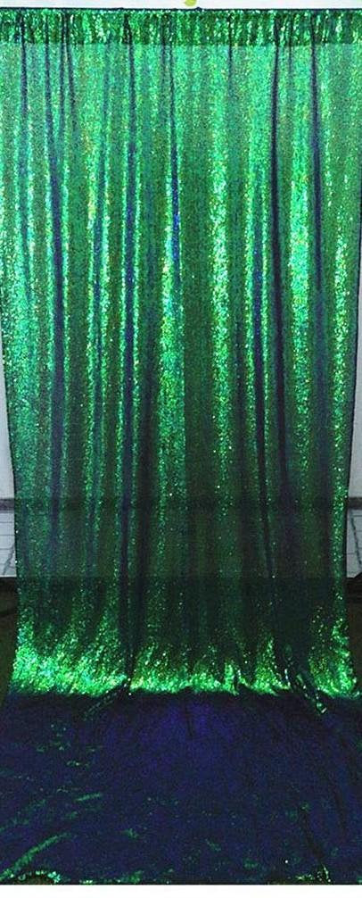 Iridescent Green 1 PANEL, 4 Ft Wide Curtain Mini Glitz Sequins Backdrop Drape Curtain Mini Glitz Sequin, Sequin [Choose The Measurements]