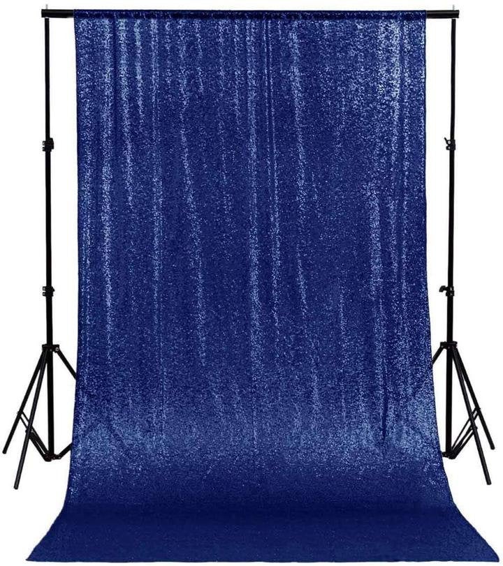 Navy 1 PANEL, 4 Ft Wide Curtain Mini Glitz Sequins Backdrop Drape Curtain Mini Glitz Sequin, Sequin Curtain [Choose The Measurements]