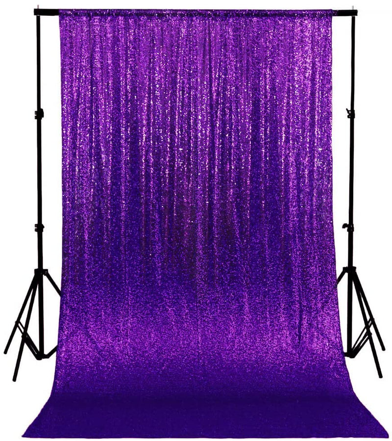 Purple 1 PANEL, 4 Ft Wide Curtain Mini Glitz Sequins Backdrop Drape Curtain Mini Glitz Sequin, Sequin Curtain [Choose The Measurements]