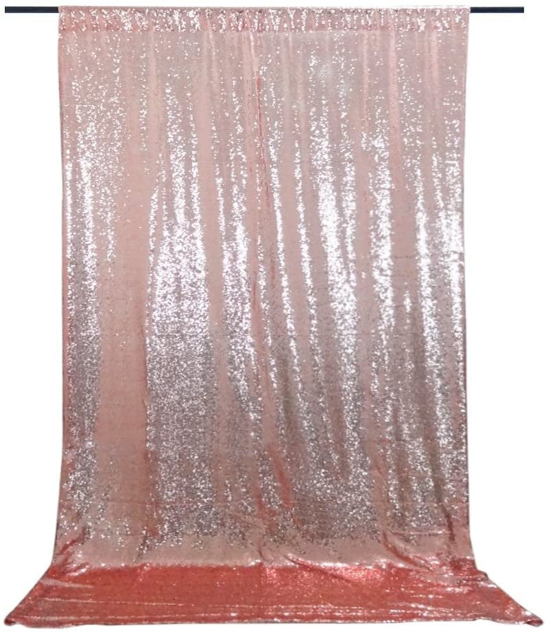 Rose Gold 1 PANEL, 4 Ft Wide Curtain Mini Glitz Sequins Backdrop Drape Curtain Mini Glitz Sequin, Sequin Curtain [Choose The Measurements]