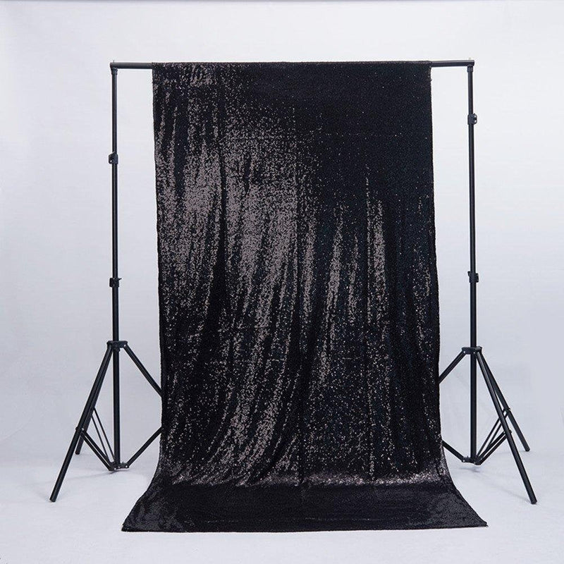 Black 1 PANEL, 4 Ft Wide Curtain Mini Glitz Sequins Backdrop Drape Curtain Mini Glitz Sequin, Sequin Curtain [Choose The Measurements]