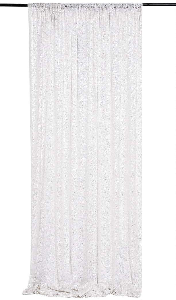 White 1 PANEL, 4 Ft Wide Curtain Mini Glitz Sequins Backdrop Drape Curtain Mini Glitz Sequin, Sequin Curtain [Choose The Measurements]