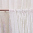 White 1 PANEL, 4 Ft Wide Curtain Mini Glitz Sequins Backdrop Drape Curtain Mini Glitz Sequin, Sequin Curtain [Choose The Measurements]