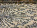Silver Sequins Lace Fabric On Nude Mesh, Geometric Design Embroidered On 4 way Stretch Sequin By The Yard -Prom-Gown ( Choose The Size )
