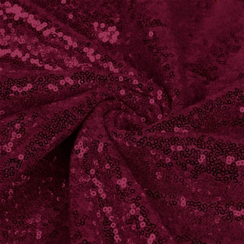Burgundy Sequin Fabric Mini Glitz Sequins, By The Yard Sequin Fabric Dresses-Nightgowns-Prom Gown (Choose The Quantity)