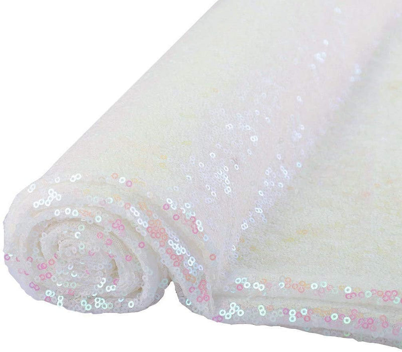 Mini Glitz Sequins - Iridescent Pink/White - High Quality Mini Sequins on Mesh (Choose Quantity)