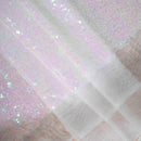 Mini Glitz Sequins - Iridescent Pink/White - High Quality Mini Sequins on Mesh (Choose Quantity)