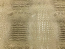 Faux Crocodile Print Vinyl Fabric - Gold / Peach - High Quality Vinyl Sold by The Yard