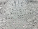 Faux Crocodile Print Vinyl Fabric - Silver - High Quality Vinyl Sold by The Yard