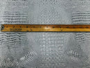 Faux Crocodile Print Vinyl Fabric - Silver - High Quality Vinyl Sold by The Yard